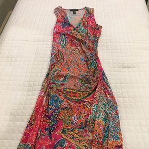 Sleeveless multi colored Ralph Lauren wrap dress